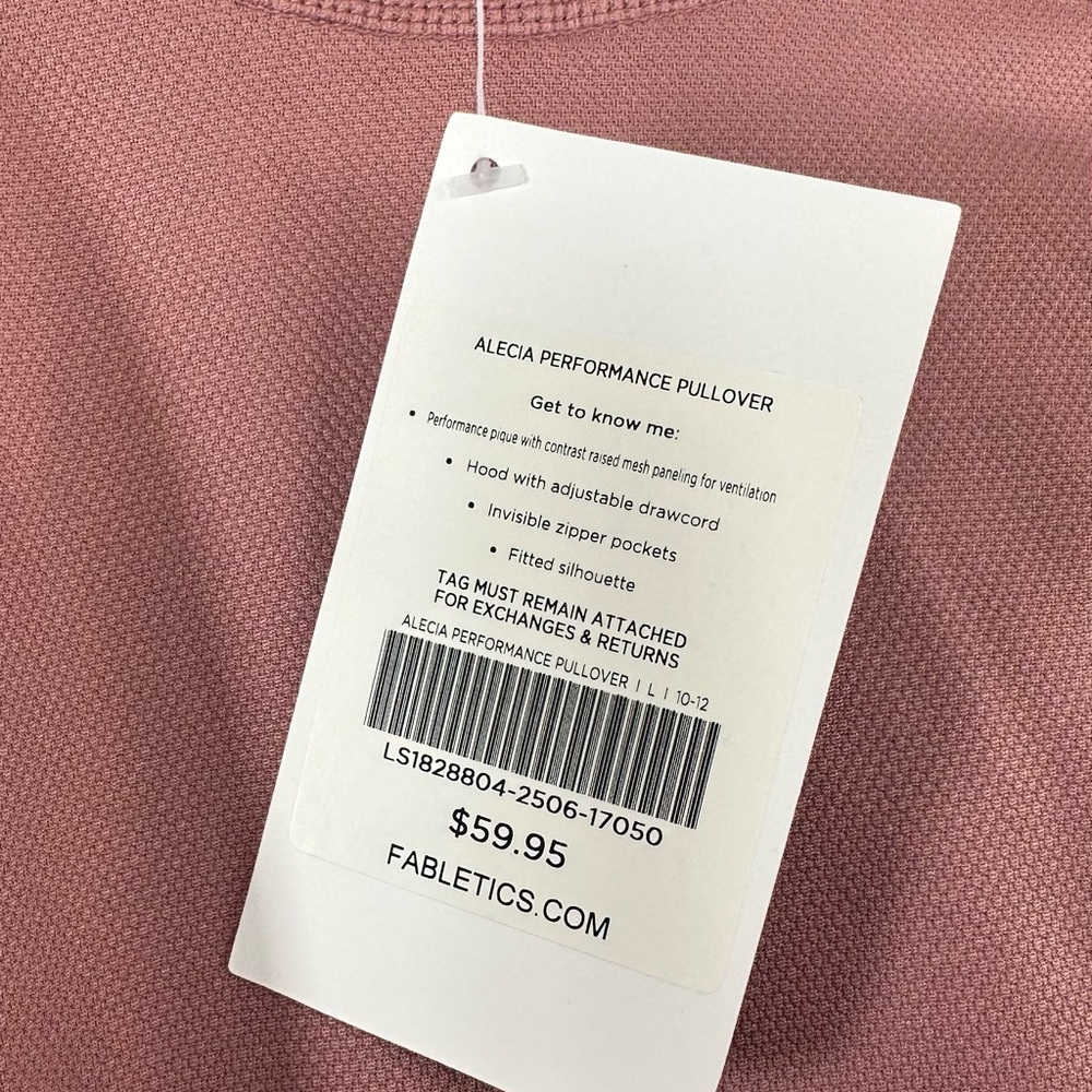 Fabletics Mauve Performance Pullover NWT - image 3